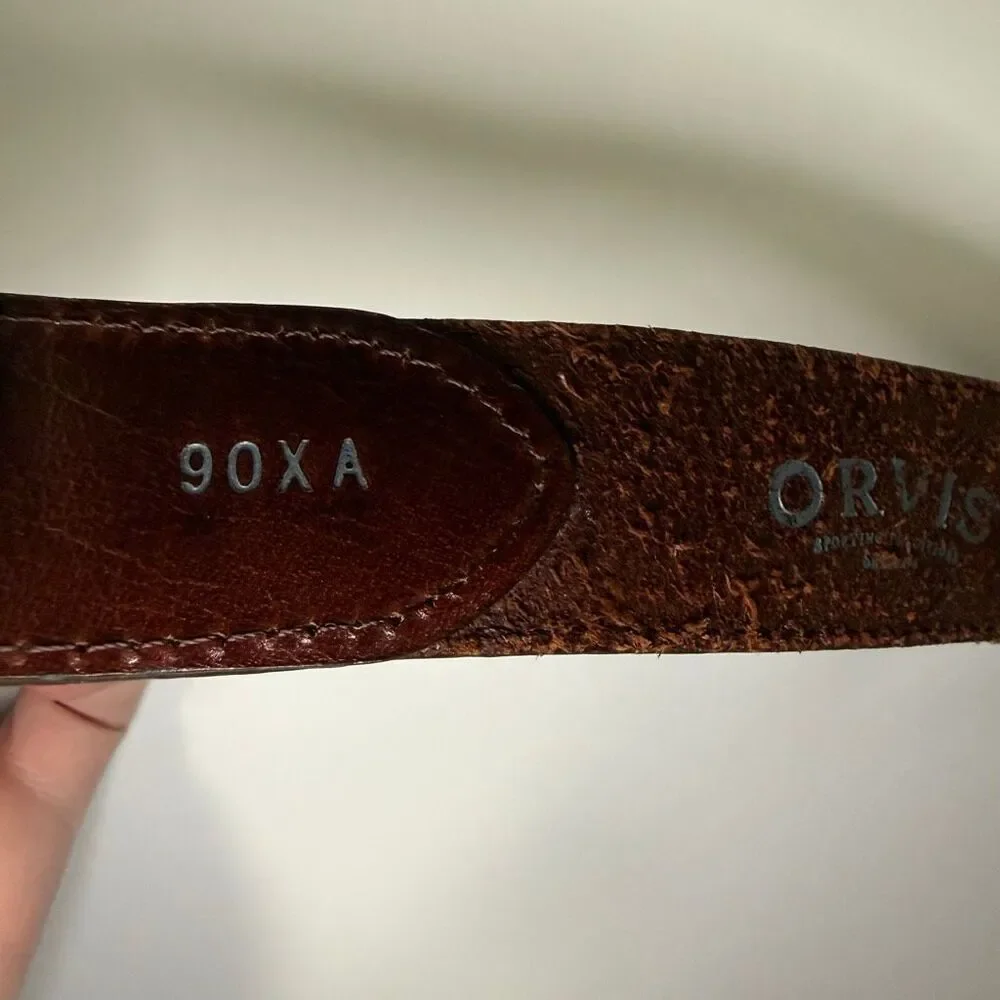 Orvis Men’s  brown woven leather Belt 37-41” 1.25” width